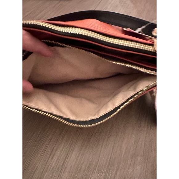 Valentina Convertible Crossbody shoulder Bag Pebbled Tan Brown Italy Nwt Rust - Picture 11 of 14